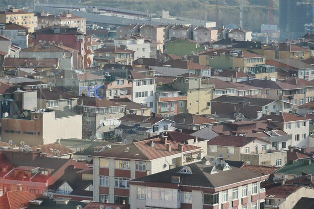 High angle view of Istanbul city buildings