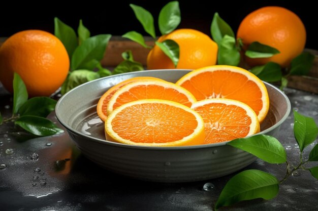 High angle view of orange fruits on table