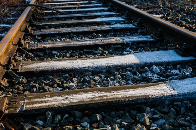 High angle view of railroad track