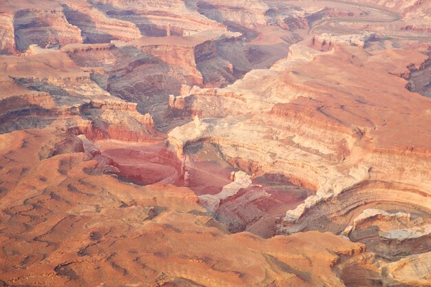 High angle view of rock formations