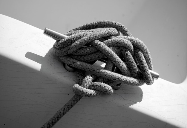 Photo high angle view of rope tied up