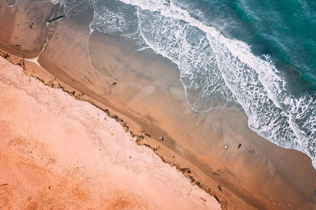 High angle view of surf on beach