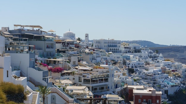 High angle view of townscape against clear sky