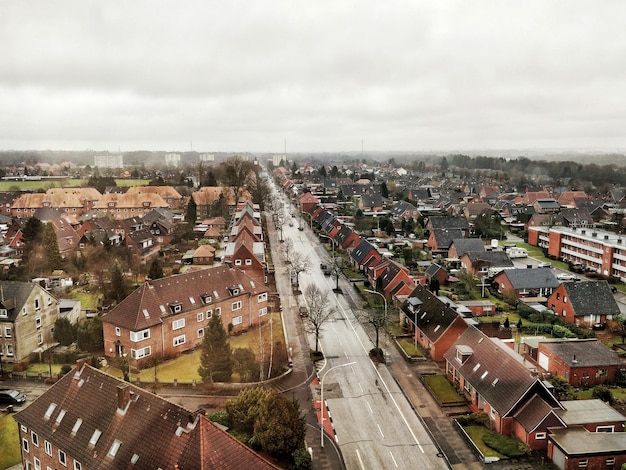 Photo high angle view of townscape against sky