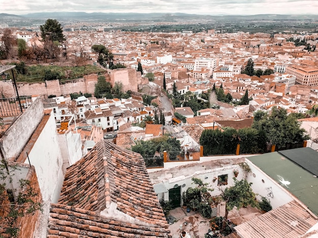 High angle view of townscape against the sky