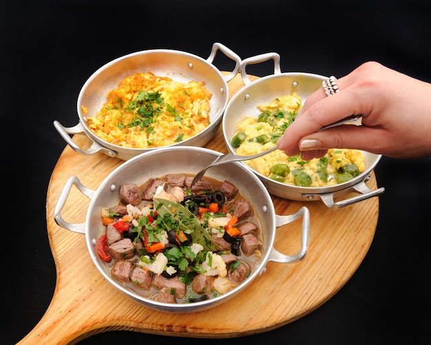 Photo high angle view of  traditional portuguese food on a table