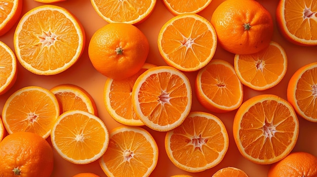 High angle view of two lollipops on orange surface