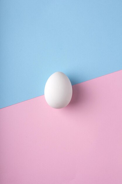 High angle view of white egg on table