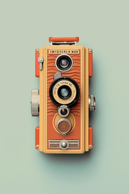 High angle vintage camera composition