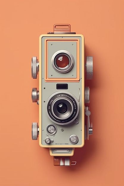 High angle vintage camera composition