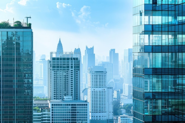 High building and tower in Bangkok Thailand panorama of office buildings in downtown