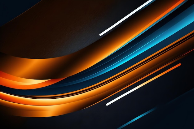 High contrast blue and orange glossy stripes abstract colors