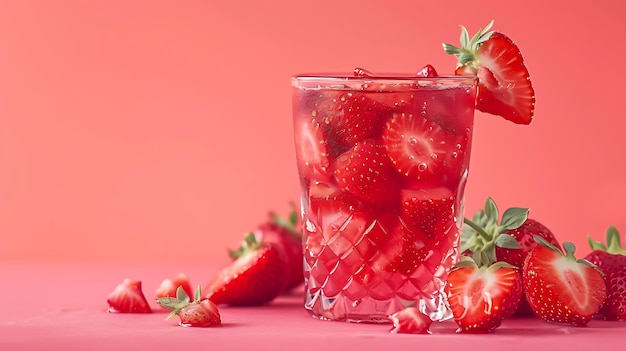 High Detailed Portrait of Strawberry Juice