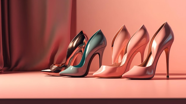 High heel women shoes Generative Ai