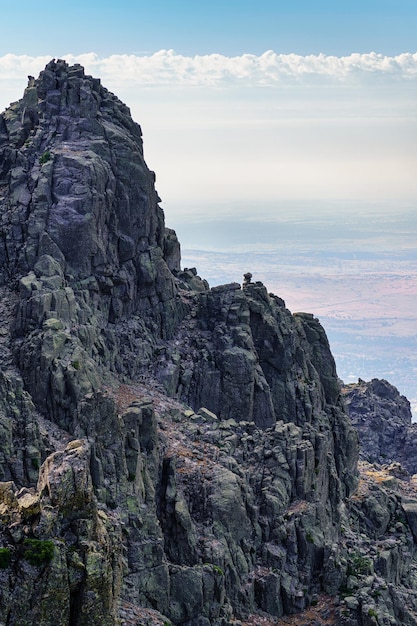 High mountain made of rocks with strange shapes in the Community of Madrid Spain Guadarrama