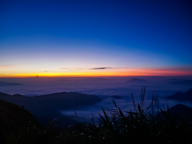 High mountain in the morning at Phu Chi Fa in Chiang Rai Thailand