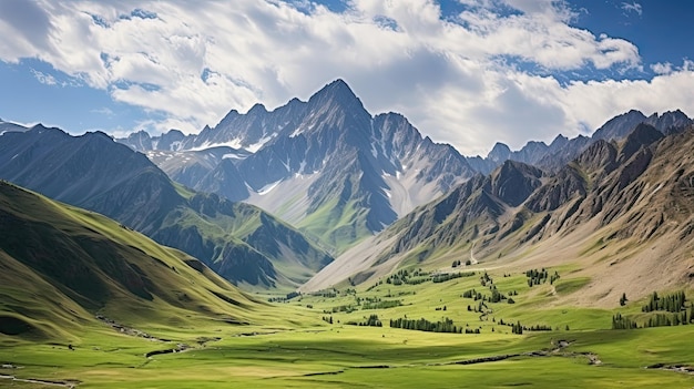 High Mountain Pass in Tuluk Valley Kyrgyzstan Majestic Peaks and Breathtaking Mountain Views