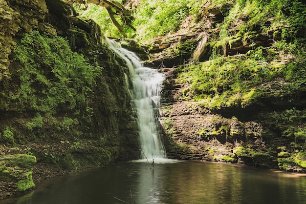 High mountain waterfall