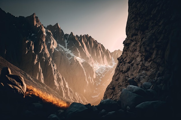 High mountains in the morning Beautiful natural landscape