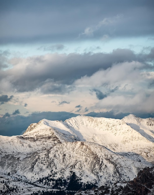 High mountains ridge in the Alps Beautiful natural landscape in the winter time