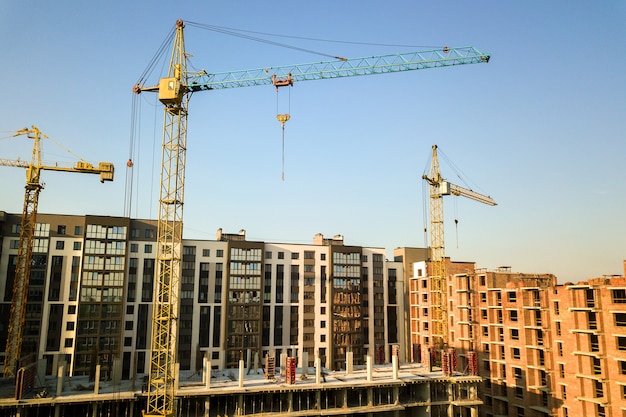 High multi storey residential apartment buildings under construction