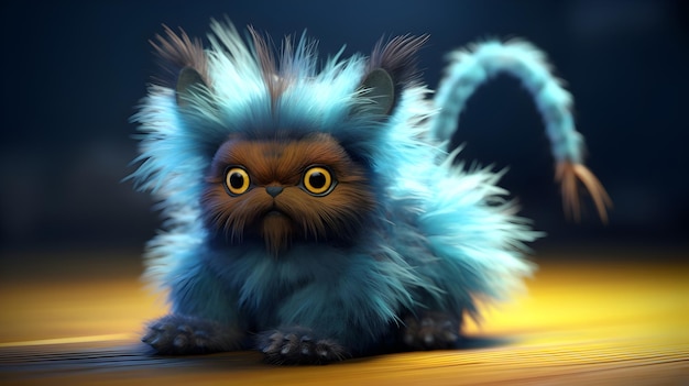 High quality 3 d render hyperrealist very cute multipastel dotted fluffy tarantula cat hybrid with detailed fluffy wingsGenerative ai