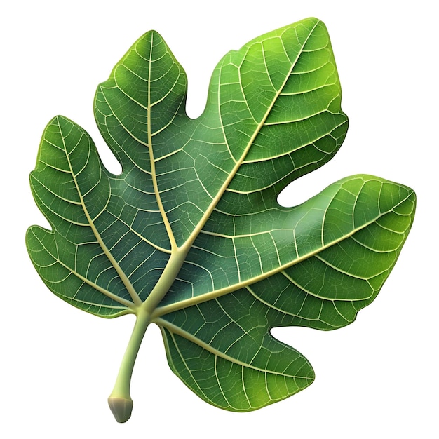 A high quality 3D illustration of a single detailed fig leaf