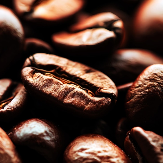 High quality Coffee beans flat lay image panoramic view of roasted background AI Generated