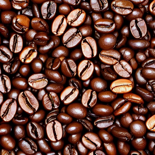 High quality Coffee beans flat lay image panoramic view of roasted background AI Generated