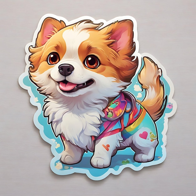 high quality cute sticker of a dog