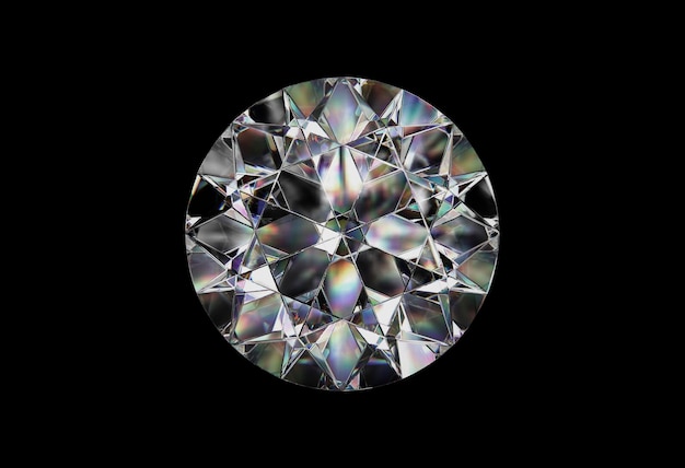 High quality diamonds on black background3d render