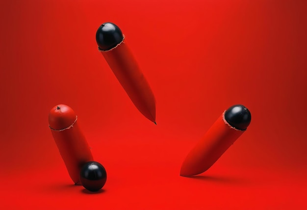 Photo a high quality image of multiple bombs