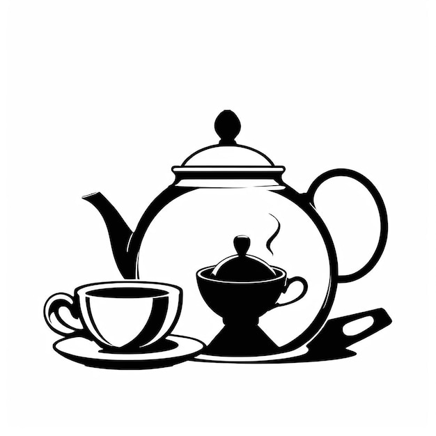 High quality image of teapot and cup