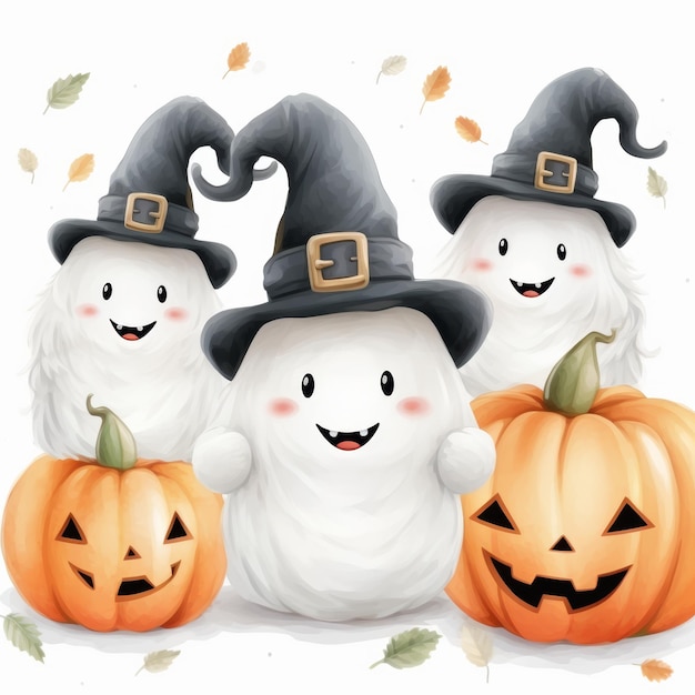 High quality pastel halloween pattern on white background for design and decorations