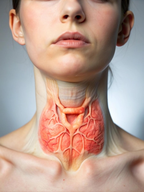 Photo high quality picture of swollen thyroid gland in neck