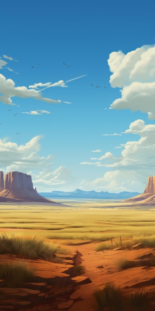 High Quality Prairie Illustration Of Wild West Landscape