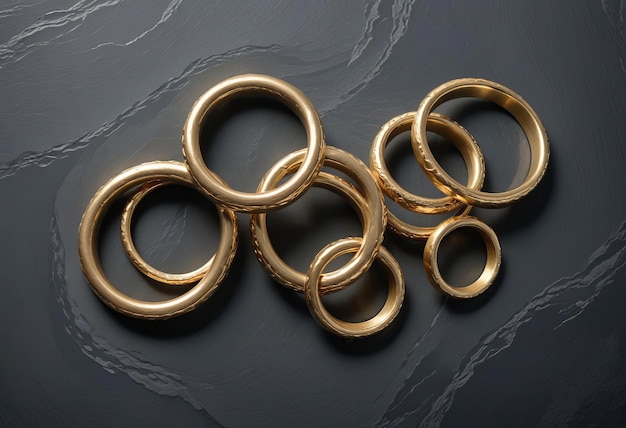 Photo a high quality professional photo of shiny gold rings