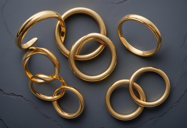 Photo a high quality professional photo of shiny gold rings