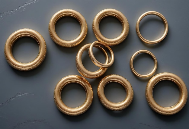 a high quality professional photo of shiny gold rings