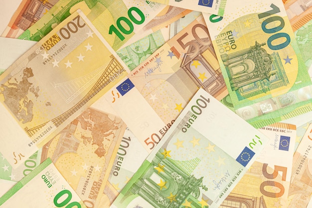 High-quality texture of euro banknotes