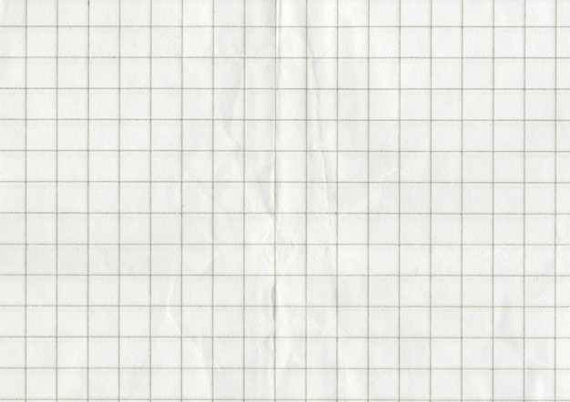 High res white uncoated checkered graph textbook paper scan wrinkled weathered thin gray checkers