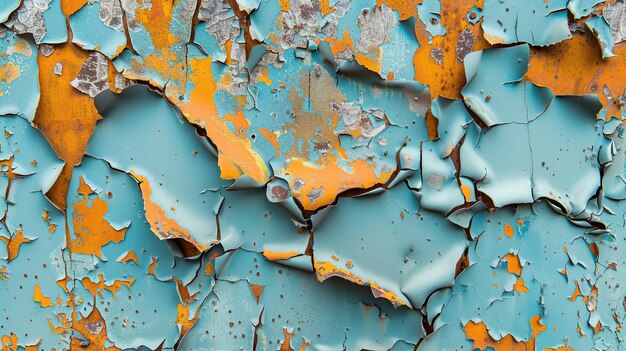 High resolution image of peeling paint on a rusty