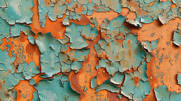 High resolution image of peeling paint on a rusty