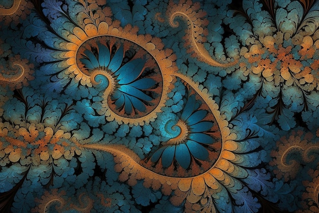 High resolution render of intricate fractal pattern for use in graphic design and art