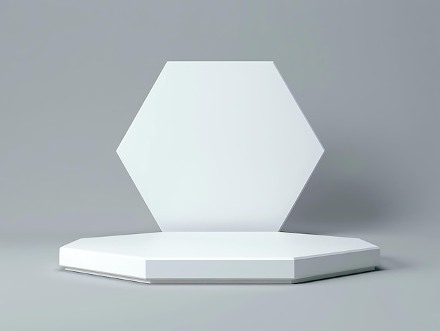 High resolution white podium minimal gray vector staging