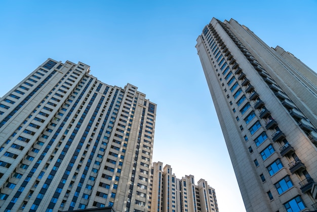 High rise residential quarter of urban buildings