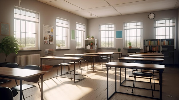 High School Classroom Interior