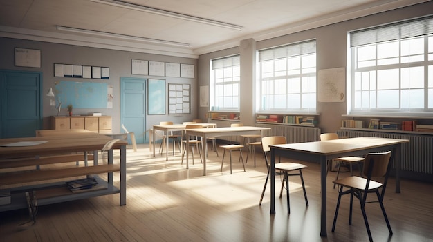 High School Classroom Interior