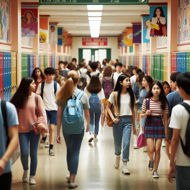 Photo high school hallway