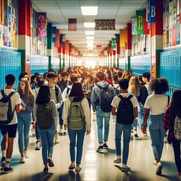 Photo high school hallway